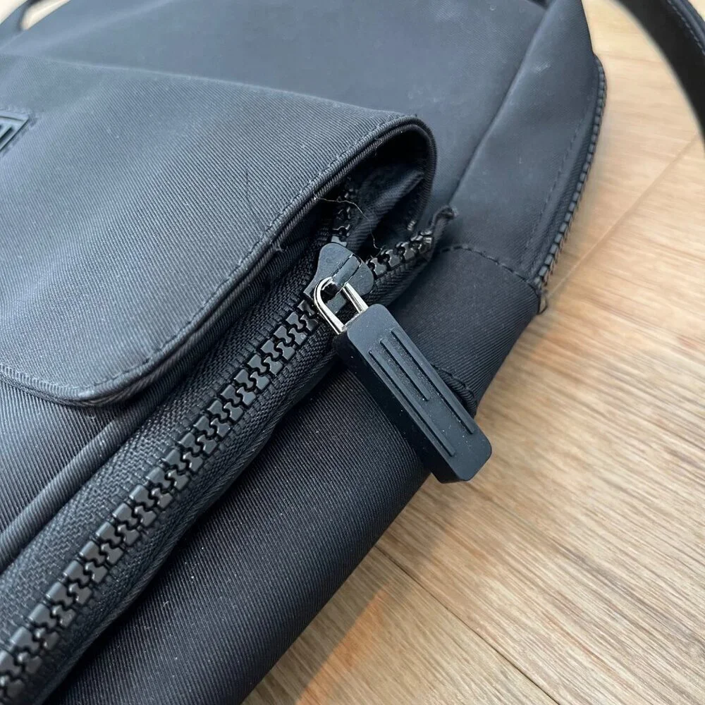 Missoni Crossbody Belt Travel Commuter Bag Set Small Black Nylon Pockets Minimal